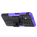For Samsung Galaxy A13 4G Tire Texture Shockproof TPU+PC Phone Case with Holder(Purple)