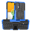 For Samsung Galaxy A13 4G Tire Texture Shockproof TPU+PC Phone Case with Holder(Blue)