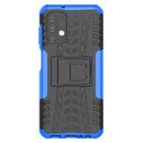 For Samsung Galaxy A13 4G Tire Texture Shockproof TPU+PC Phone Case with Holder(Blue)
