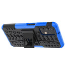 For Samsung Galaxy A13 4G Tire Texture Shockproof TPU+PC Phone Case with Holder(Blue)