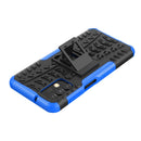For Samsung Galaxy A13 4G Tire Texture Shockproof TPU+PC Phone Case with Holder(Blue)