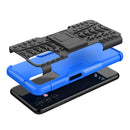 For Samsung Galaxy A13 4G Tire Texture Shockproof TPU+PC Phone Case with Holder(Blue)
