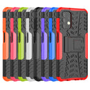 For Samsung Galaxy A13 4G Tire Texture Shockproof TPU+PC Phone Case with Holder(Blue)