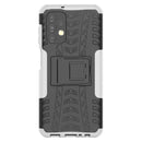 For Samsung Galaxy A13 4G Tire Texture Shockproof TPU+PC Phone Case with Holder(White)