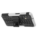 For Samsung Galaxy A13 4G Tire Texture Shockproof TPU+PC Phone Case with Holder(White)