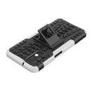 For Samsung Galaxy A13 4G Tire Texture Shockproof TPU+PC Phone Case with Holder(White)