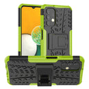 For Samsung Galaxy A13 4G Tire Texture Shockproof TPU+PC Phone Case with Holder(Green)