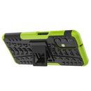 For Samsung Galaxy A13 4G Tire Texture Shockproof TPU+PC Phone Case with Holder(Green)