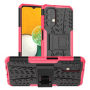 For Samsung Galaxy A13 4G Tire Texture Shockproof TPU+PC Phone Case with Holder(Pink)