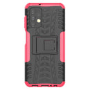 For Samsung Galaxy A13 4G Tire Texture Shockproof TPU+PC Phone Case with Holder(Pink)