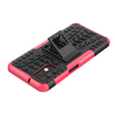 For Samsung Galaxy A13 4G Tire Texture Shockproof TPU+PC Phone Case with Holder(Pink)