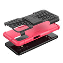 For Samsung Galaxy A13 4G Tire Texture Shockproof TPU+PC Phone Case with Holder(Pink)