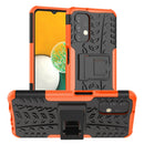 For Samsung Galaxy A13 4G Tire Texture Shockproof TPU+PC Phone Case with Holder(Orange)