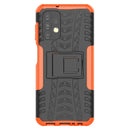 For Samsung Galaxy A13 4G Tire Texture Shockproof TPU+PC Phone Case with Holder(Orange)