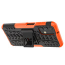 For Samsung Galaxy A13 4G Tire Texture Shockproof TPU+PC Phone Case with Holder(Orange)
