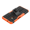 For Samsung Galaxy A13 4G Tire Texture Shockproof TPU+PC Phone Case with Holder(Orange)