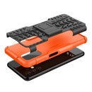 For Samsung Galaxy A13 4G Tire Texture Shockproof TPU+PC Phone Case with Holder(Orange)
