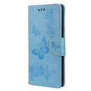 For Samsung Galaxy A23 5G Butterfly Embossed Horizontal Flip Leather Phone Case with Card Slot & Holder(Blue)