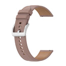 20mm Genuine Leather Watch Band for Samsung Galaxy Watch4/Watch3 41mm/Active2/Huawei/Garmin Watch etc.(Dark Pink)