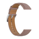 20mm Genuine Leather Watch Band for Samsung Galaxy Watch4/Watch3 41mm/Active2/Huawei/Garmin Watch etc.(Dark Pink)
