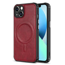 Crazy Horse Cowhide Leather Magnetic Phone Case For iPhone 13 mini(Red)