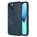Crazy Horse Cowhide Leather Magnetic Phone Case For iPhone 13 mini(Blue)