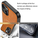 Crazy Horse Cowhide Leather Magnetic Phone Case For iPhone 13(Brown)