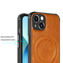 Crazy Horse Cowhide Leather Magnetic Phone Case For iPhone 13(Brown)