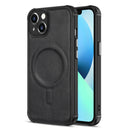 Crazy Horse Cowhide Leather Magnetic Phone Case For iPhone 13(Black)