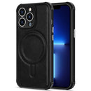 Crazy Horse Cowhide Leather Magnetic Phone Case For iPhone 13 Pro(Black)