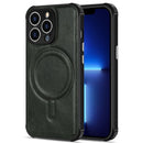 Crazy Horse Cowhide Leather Magnetic Phone Case For iPhone 12(Dark Green)