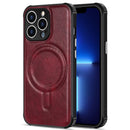 Crazy Horse Cowhide Leather Magnetic Phone Case For iPhone 12(Red)