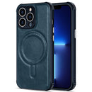 Crazy Horse Cowhide Leather Magnetic Phone Case For iPhone 11 Pro Max(Blue)