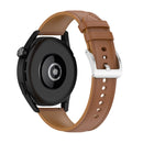 22mm Genuine Leather Watch Band for Huawei Watch GT3 46mm/GT2 46mm/Samsung Galaxy Watch3 45mm(Light Brown)