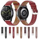 22mm Genuine Leather Watch Band for Huawei Watch GT3 46mm/GT2 46mm/Samsung Galaxy Watch3 45mm(Dark Pink)