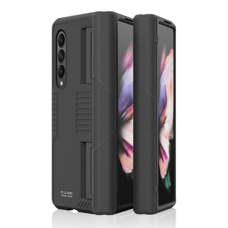 For Samsung Galaxy Z Fold3 5G Armor Hinged Shockproof PC + TPU Folding Phone Case(Black)