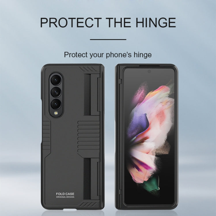 For Samsung Galaxy Z Fold3 5G Armor Hinged Shockproof PC + TPU Folding Phone Case(Black)