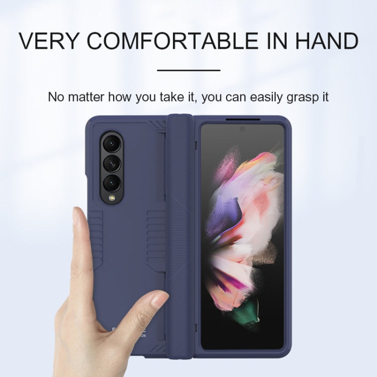For Samsung Galaxy Z Fold3 5G Armor Hinged Shockproof PC + TPU Folding Phone Case(Black)