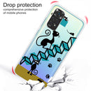 For Xiaomi Redmi Note 11 Global / Note 11S Painted Transparent TPU Phone Case(Stair Cat)