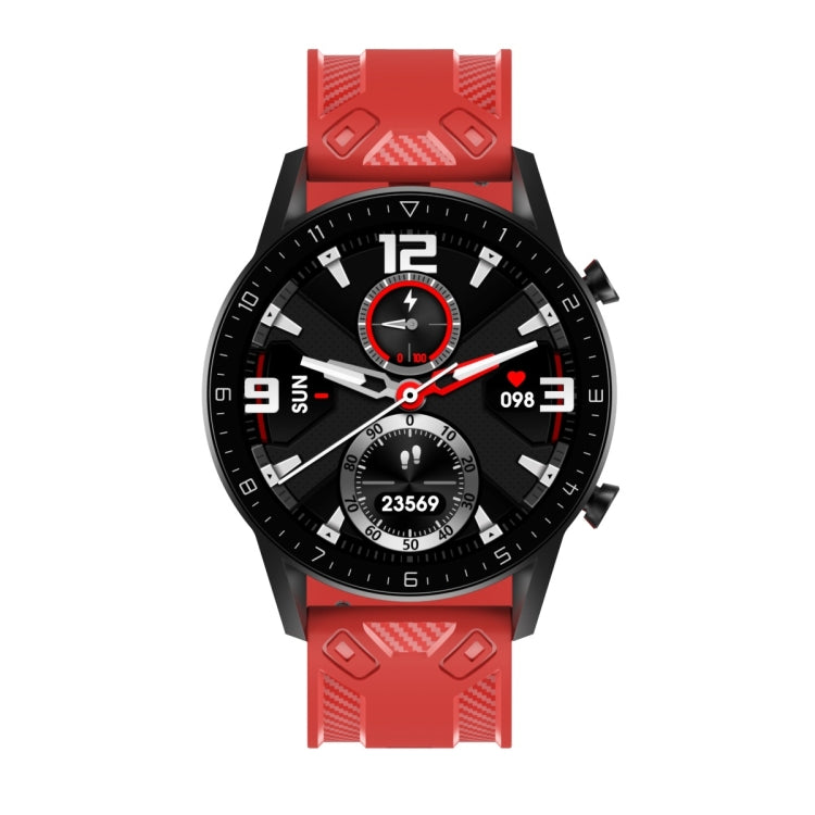 For Huawei Watch GT 2 42mm Carbon Fiber Silicone Watch Band(Red)