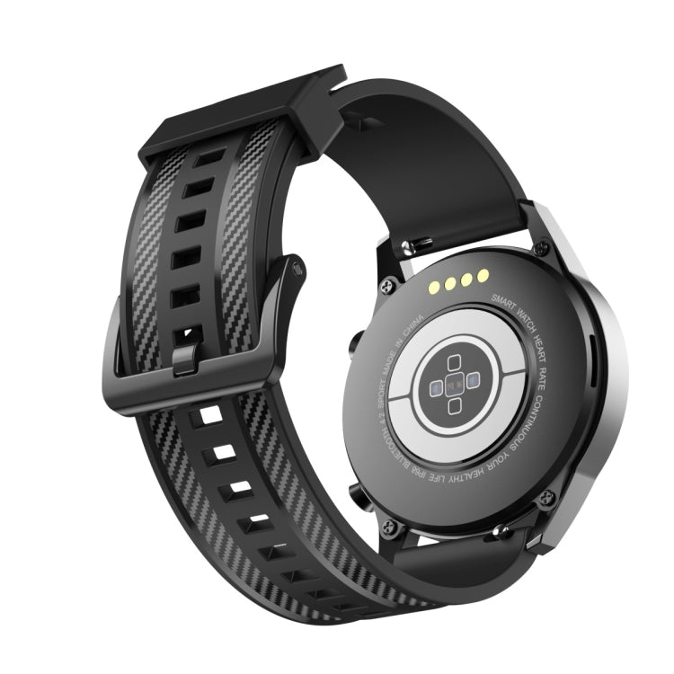 For Huawei Watch GT 2 42mm Carbon Fiber Silicone Watch Band(Black)