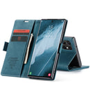 For Samsung Galaxy S22 Ultra 5G CaseMe 013 Multifunctional Leather Phone Case(Blue)