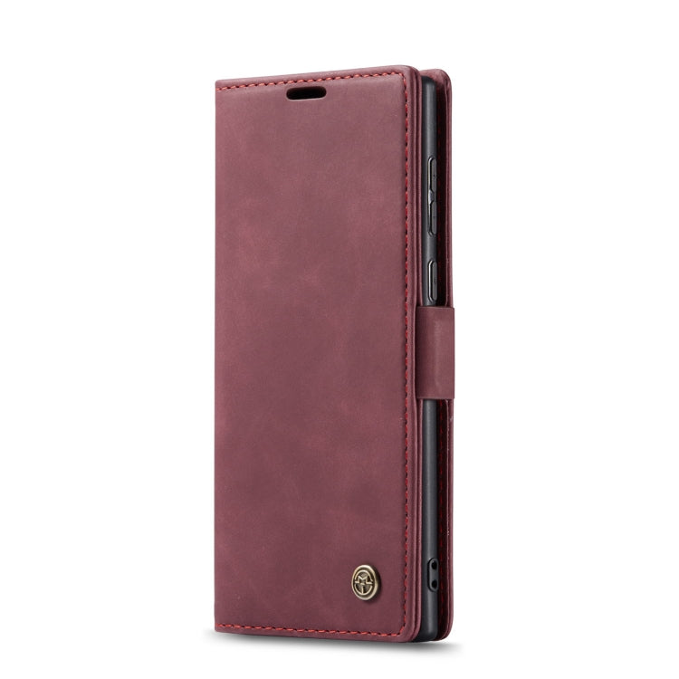 For Samsung Galaxy S22 Ultra 5G CaseMe 013 Multifunctional Leather Phone Case(Wine Red)