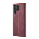 For Samsung Galaxy S22 Ultra 5G CaseMe 013 Multifunctional Leather Phone Case(Wine Red)