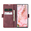 For Samsung Galaxy S22 Ultra 5G CaseMe 013 Multifunctional Leather Phone Case(Wine Red)