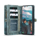 For Samsung Galaxy S22 5G CaseMe-008 Detachable Multifunctional Horizontal Flip Leather Case(Green)