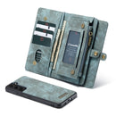 For Samsung Galaxy S22 5G CaseMe-008 Detachable Multifunctional Horizontal Flip Leather Case(Green)