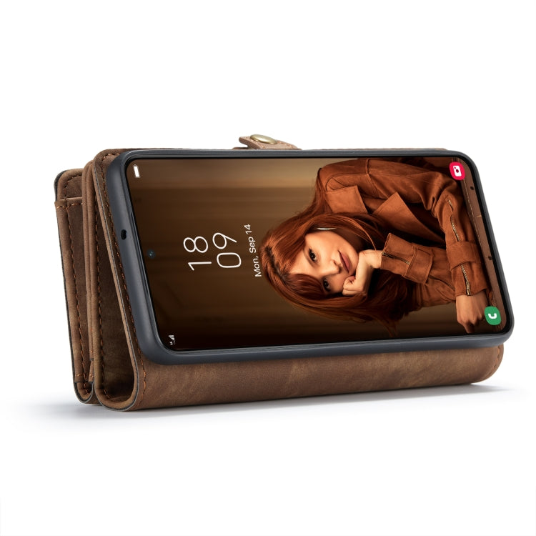 For Samsung Galaxy S22 5G CaseMe-008 Detachable Multifunctional Horizontal Flip Leather Case(Brown)