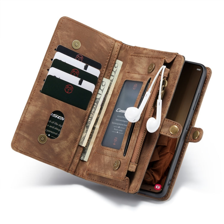 For Samsung Galaxy S22 5G CaseMe-008 Detachable Multifunctional Horizontal Flip Leather Case(Brown)