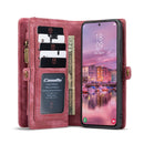 For Samsung Galaxy S22 5G CaseMe-008 Detachable Multifunctional Horizontal Flip Leather Case(Red)